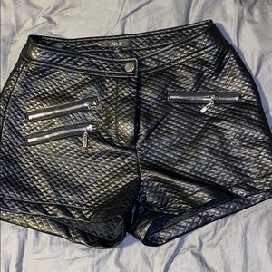 Leather hi waist shorts